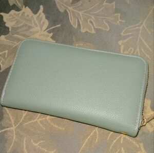 Army Green Vegan Leather Wristlet